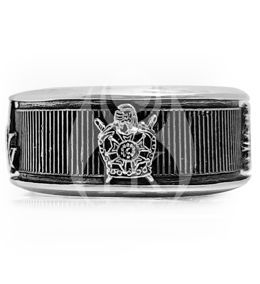 APO, SRB, Masonic Past Grandmaster, DeMolay Logo Band Ring